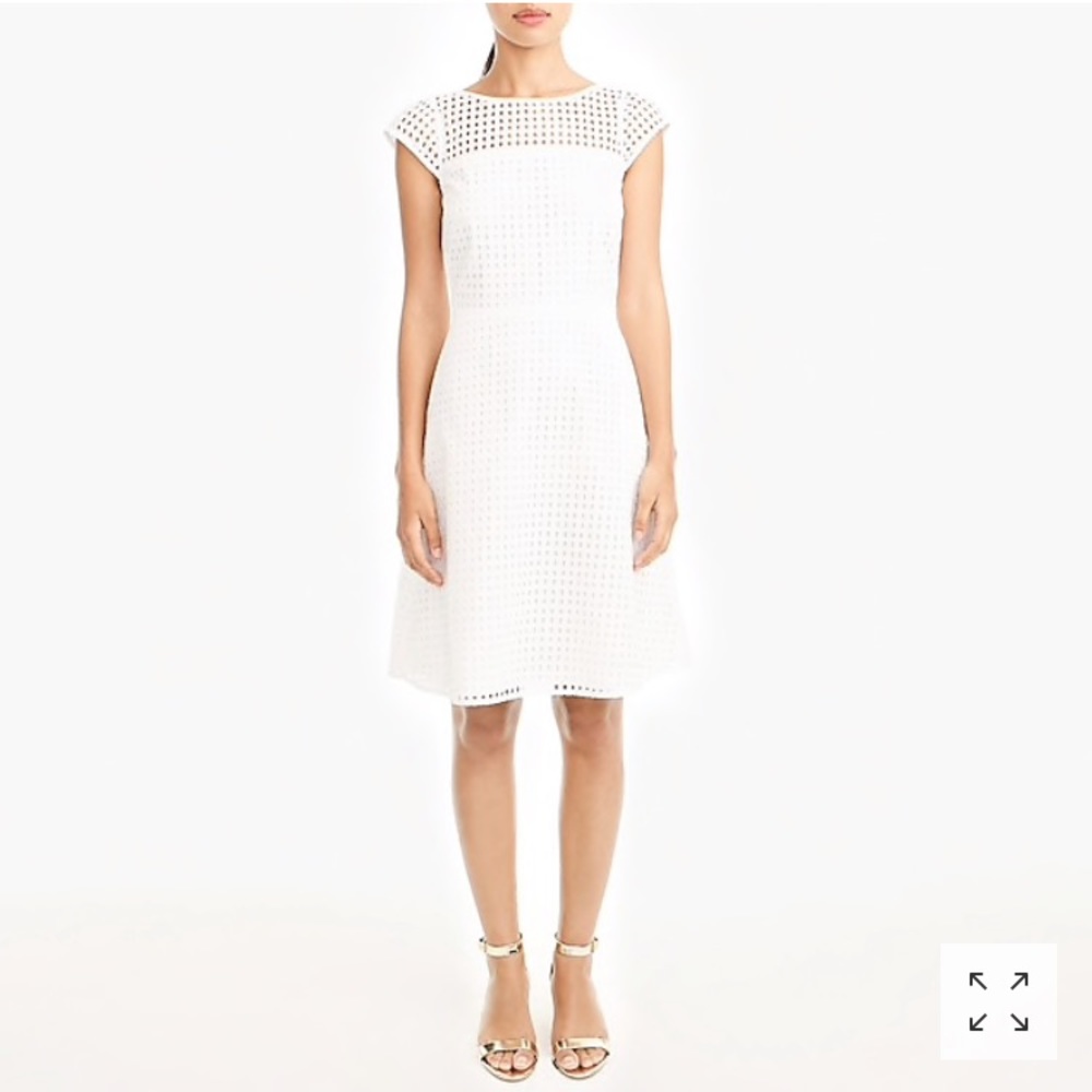 J crew square neck eyelet dress